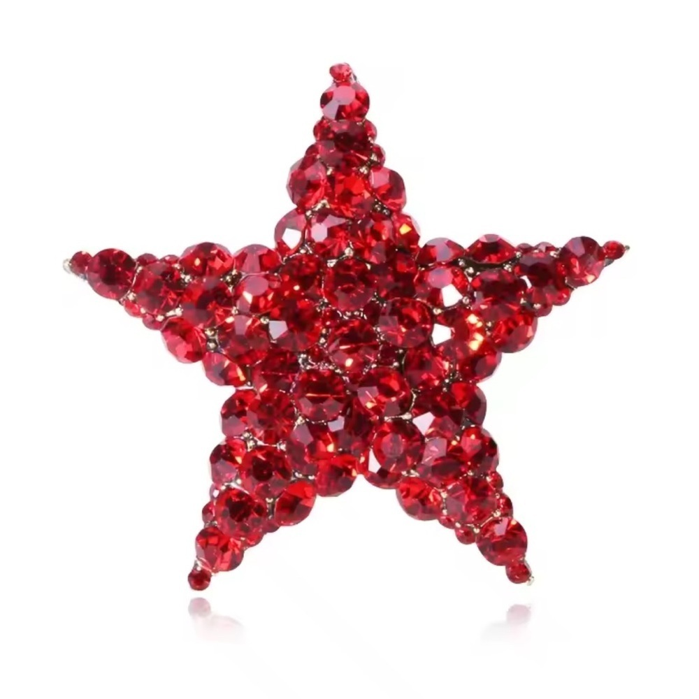 Red Star Wine Crystal Brooch - Picture 3 of 5